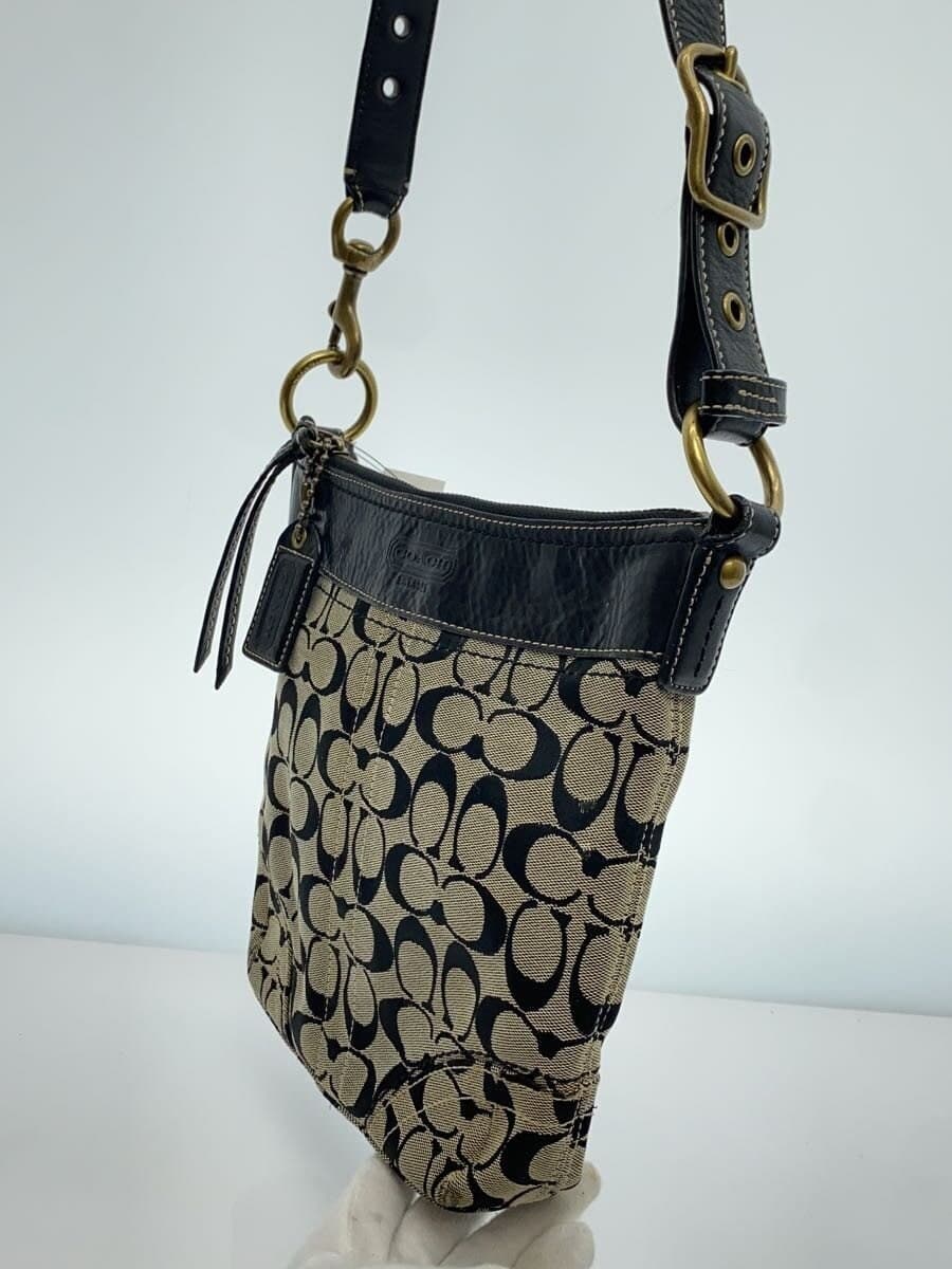 COACH Duffle_Signature_Black Canvas BEG 2