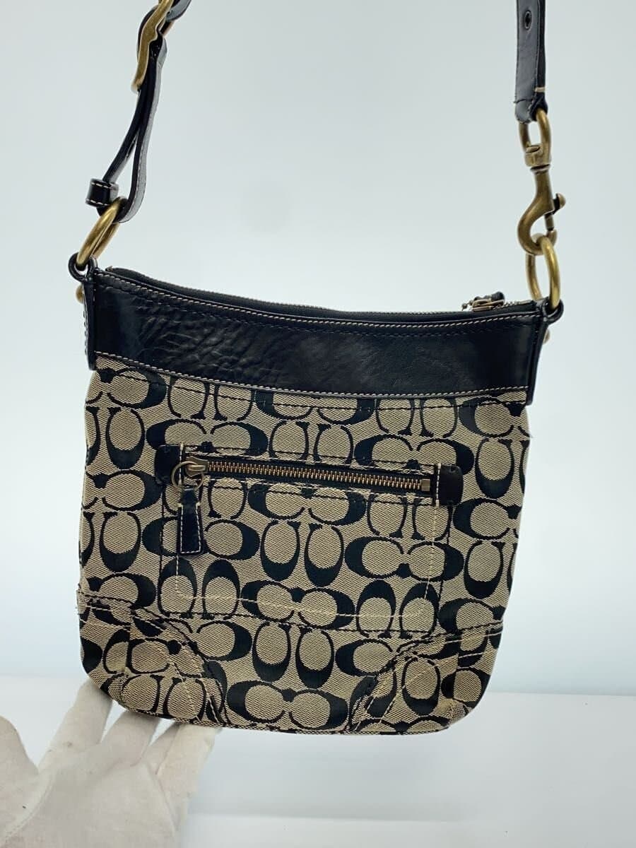 COACH Duffle_Signature_Black Canvas BEG 3