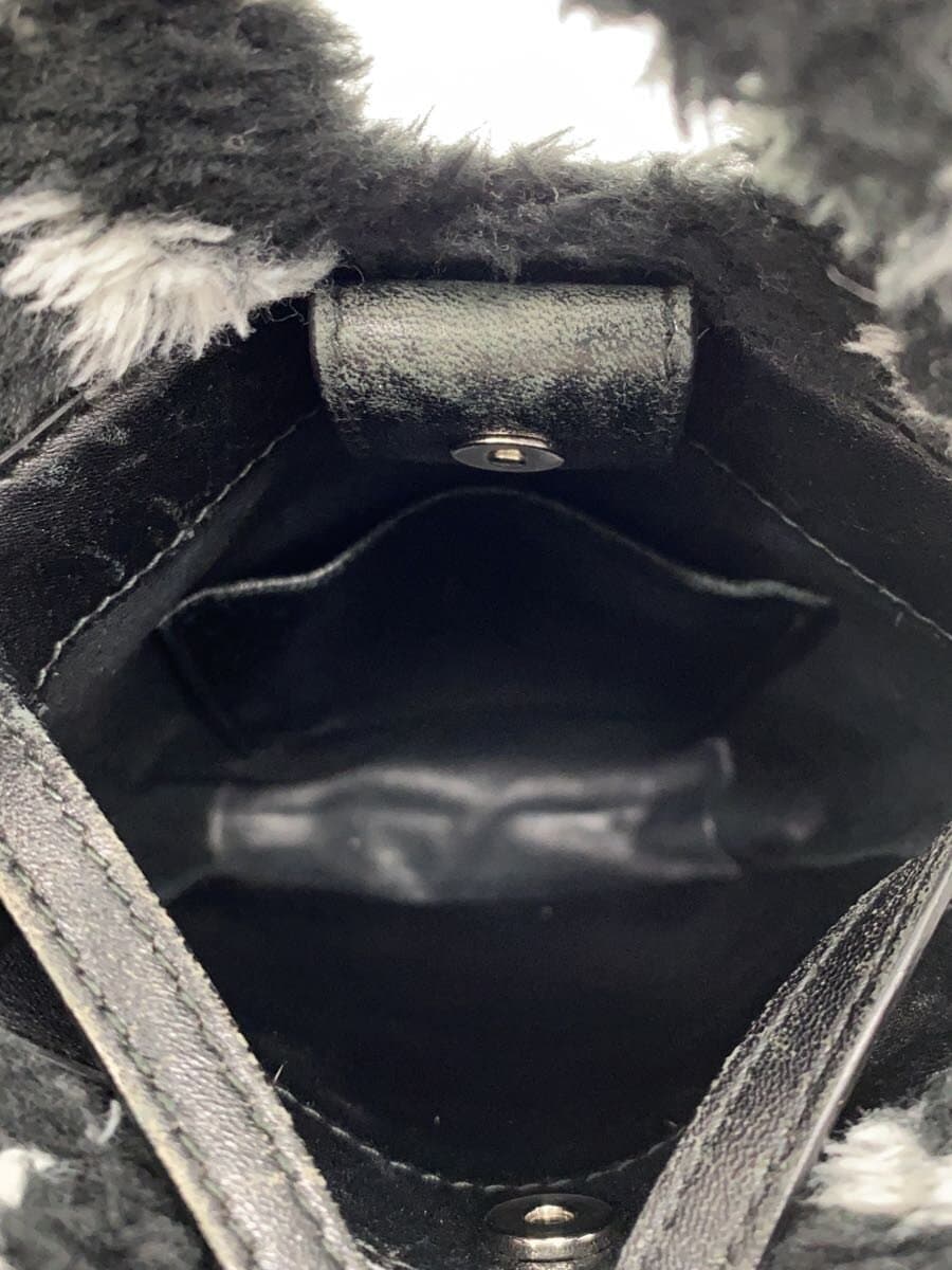 BALENCIAGA Everyday Shoulder Bag Fur BLK All Over Pattern 6