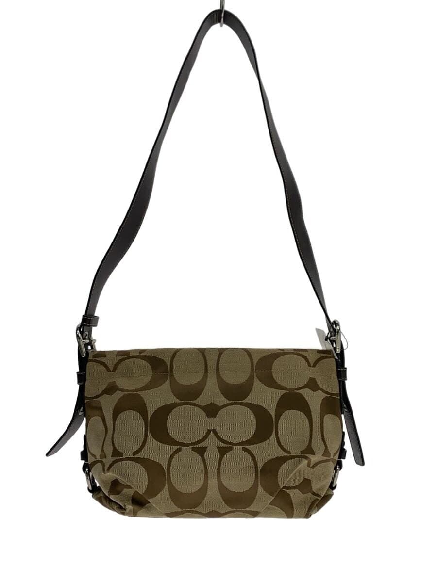 COACH Signature Weekend Shoulder Bag Canvas BEG All Over Pattern 1075-F15068