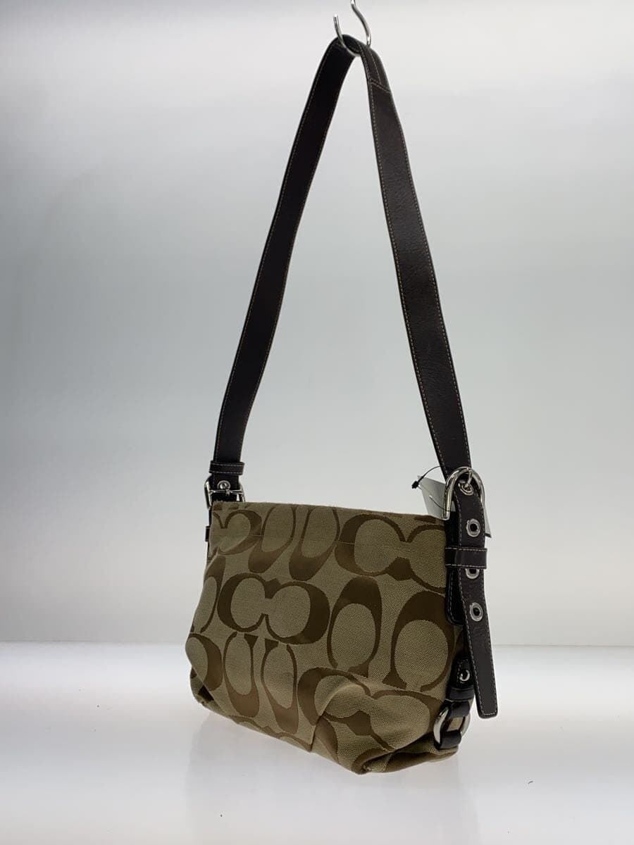 COACH Signature Weekend Shoulder Bag Canvas BEG All Over Pattern 1075-F15068 2