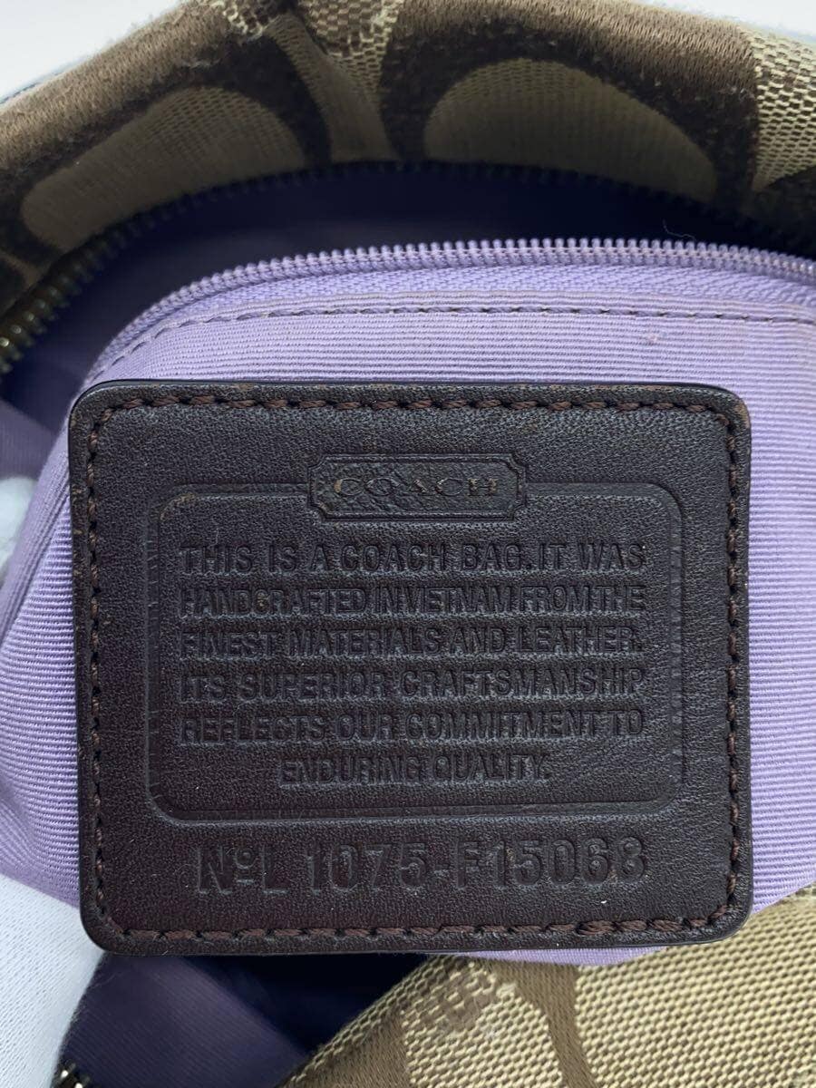 COACH Signature Weekend Shoulder Bag Canvas BEG All Over Pattern 1075-F15068 5