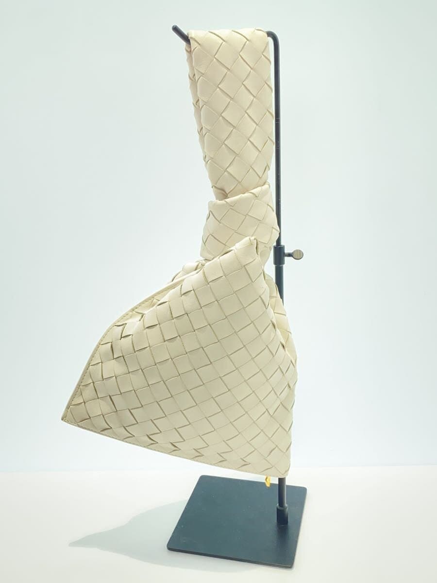 BOTTEGA VENETA Twist Intrecciato Handbag Leather WHT 3