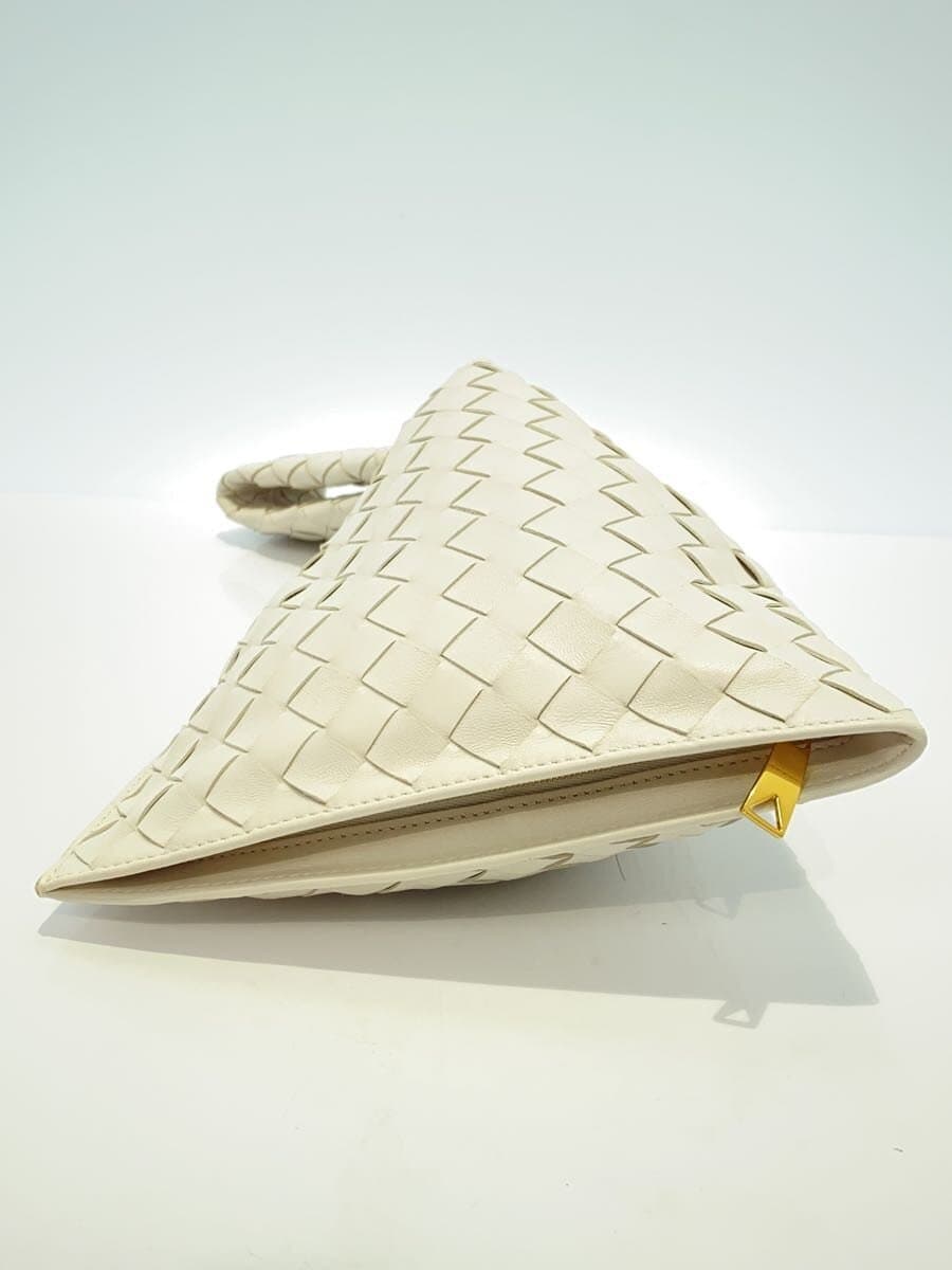 BOTTEGA VENETA Twist Intrecciato Handbag Leather WHT 4