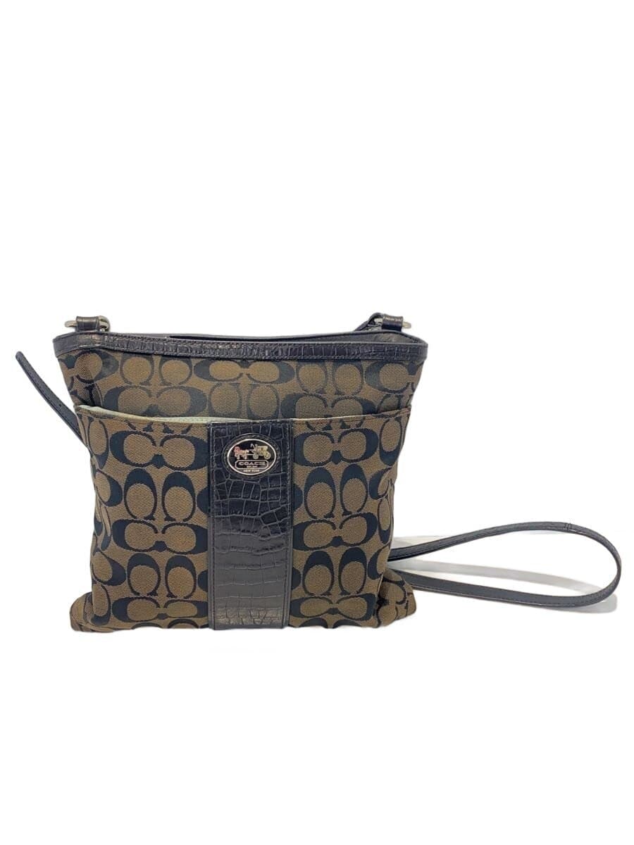 COACH Shoulder Bag Canvas BRW .