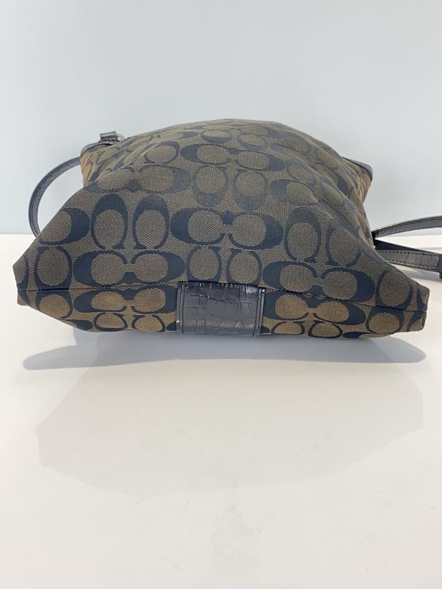 COACH Shoulder Bag Canvas BRW . 4