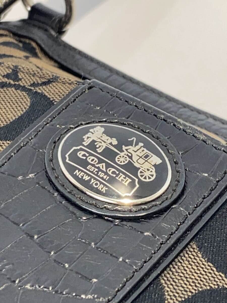 COACH Shoulder Bag Canvas BRW . 5