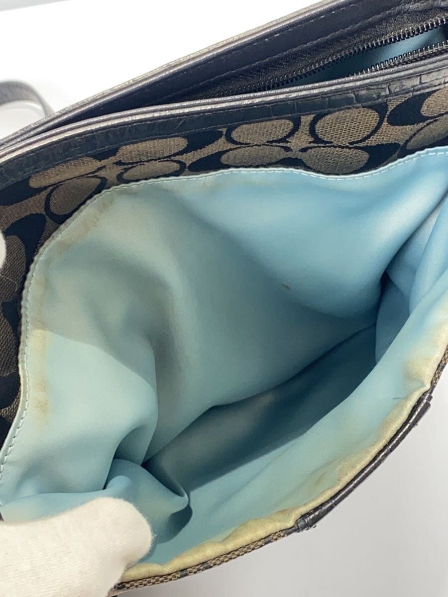 COACH Shoulder Bag Canvas BRW . 8