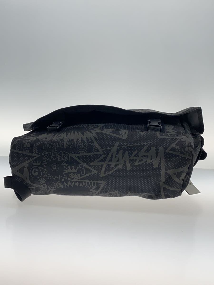 STUSSY Shoulder Bag Nylon Black All-Over Print 4