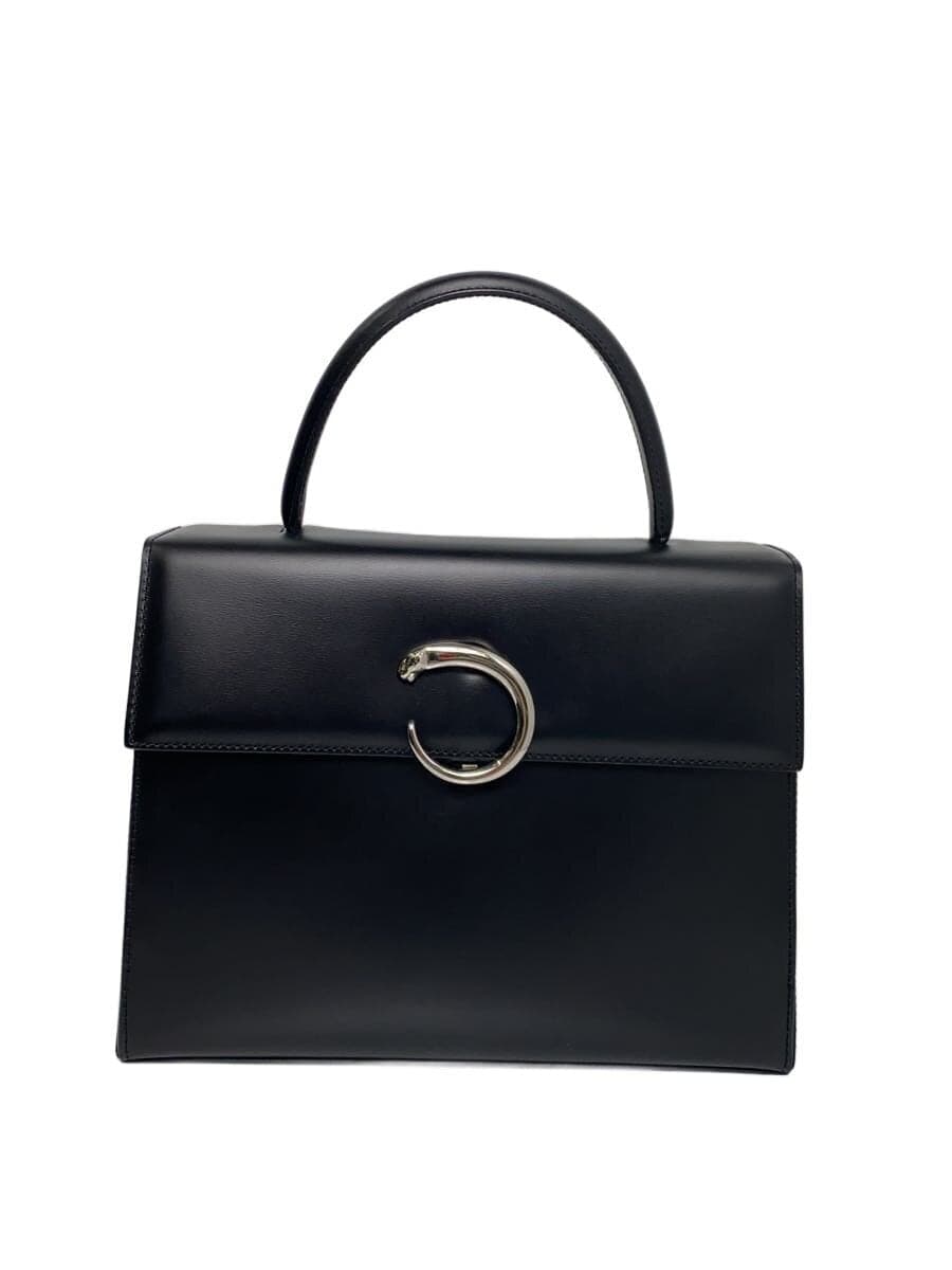 Cartier handbag leather black plain