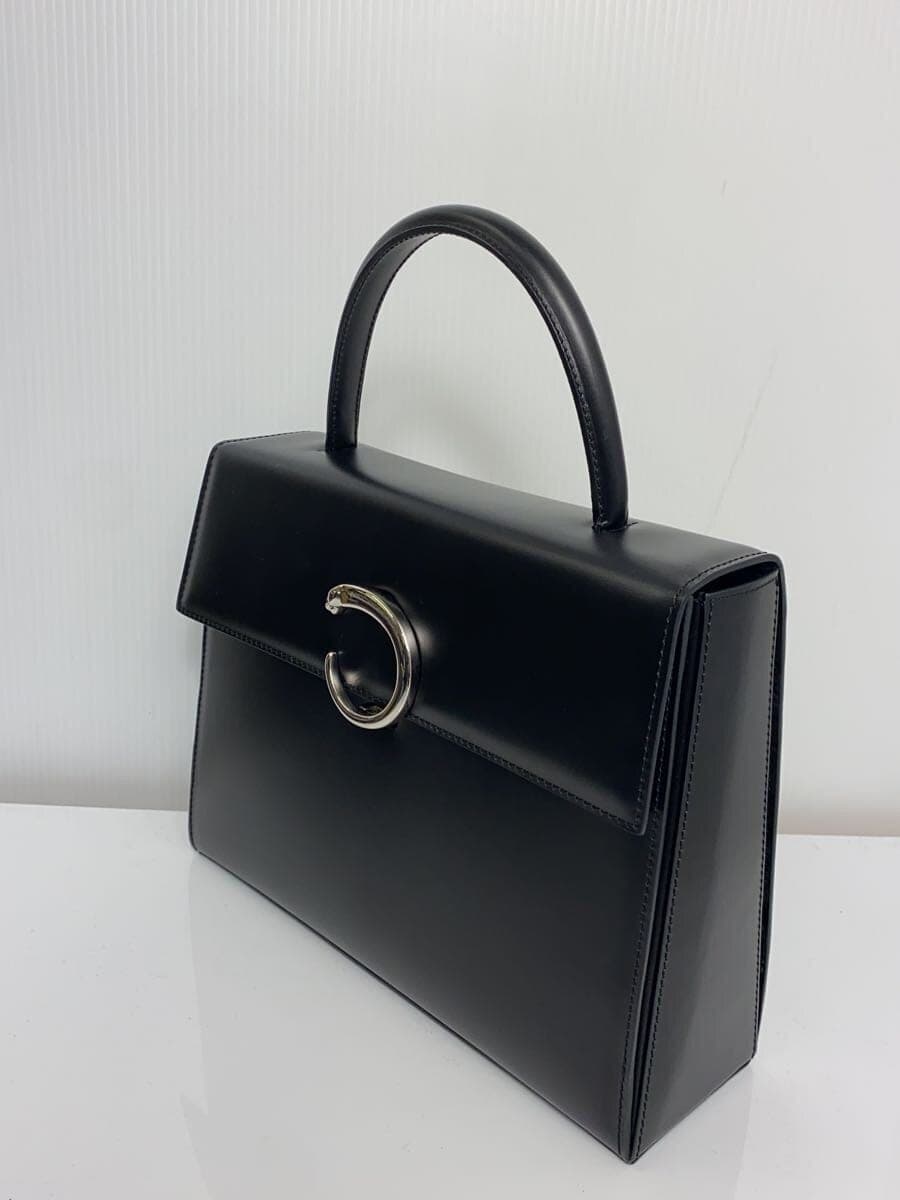 Cartier handbag leather black plain 2