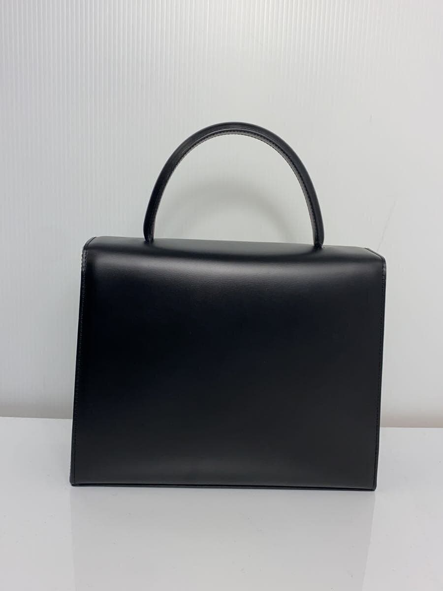 Cartier handbag leather black plain 3