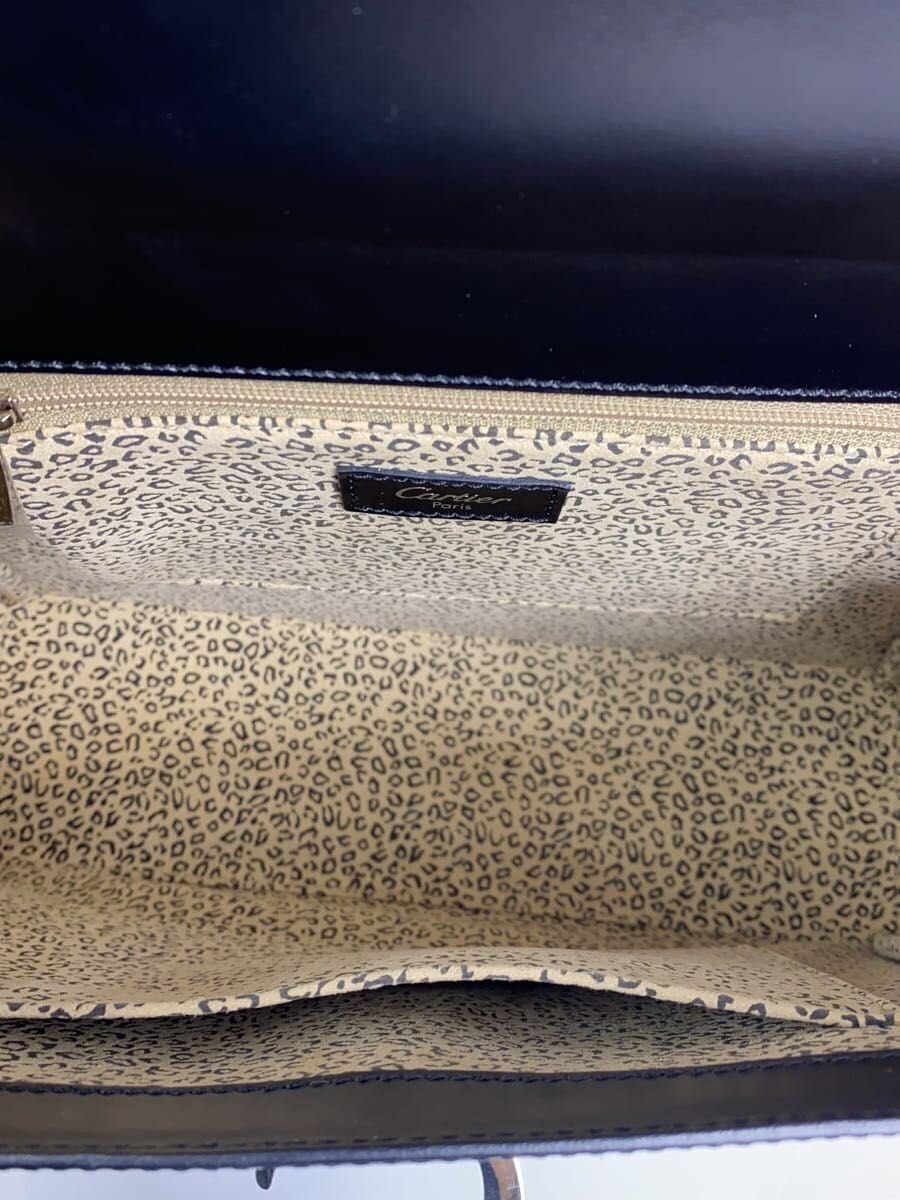 Cartier handbag leather black plain 6