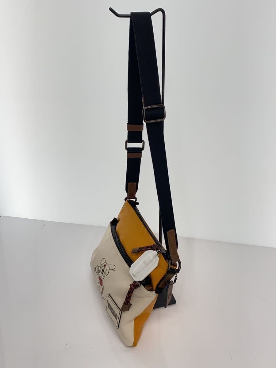 COACH x Disney Shoulder Bag Leather CRM C2021 Mickey Slightly Corner Wear 2