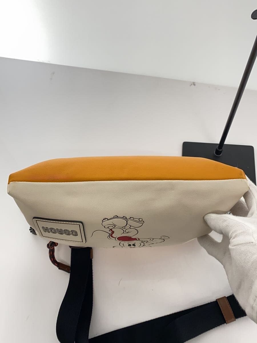 COACH x Disney Shoulder Bag Leather CRM C2021 Mickey Slightly Corner Wear 4