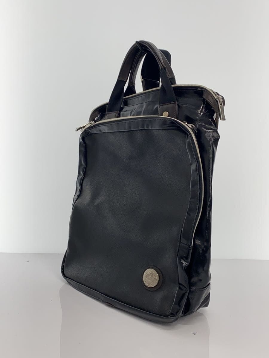 Orobianco3-Way Backpack Tote Bag Shoulder Bag Leather BLK 2