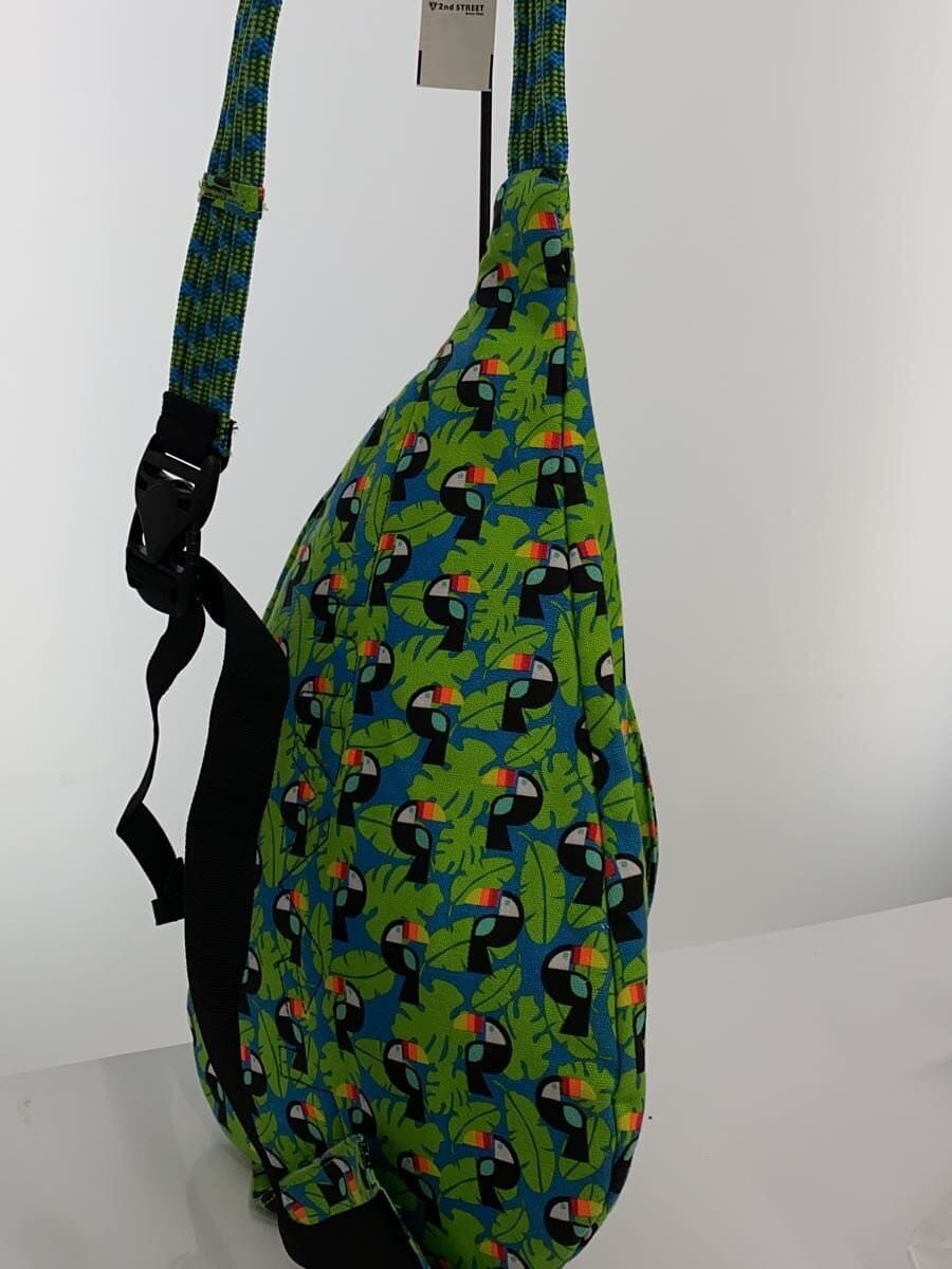 KAVU Rope Bag Blue Toucan One Shoulder Bag Nylon GRN All Over Pattern 3