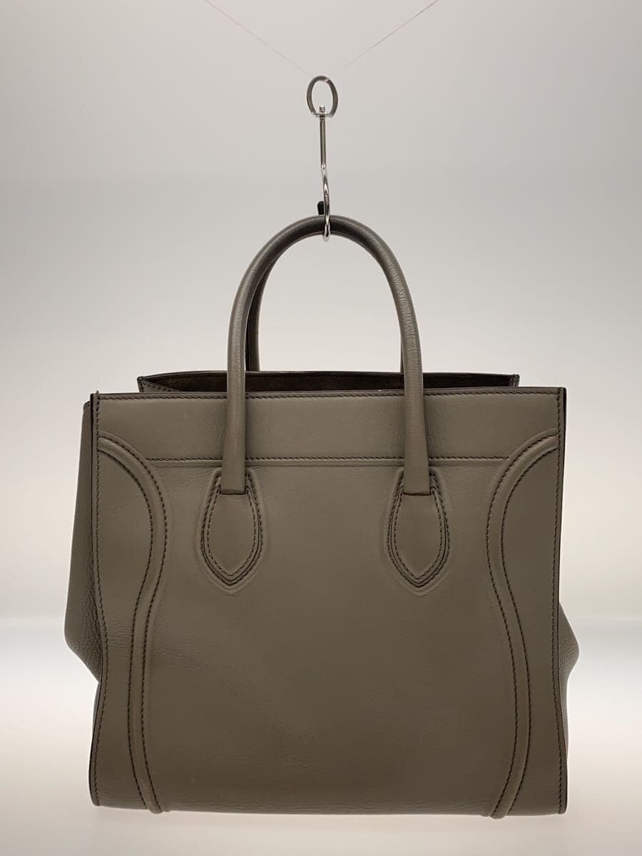 CELINE handbag leather plain 3