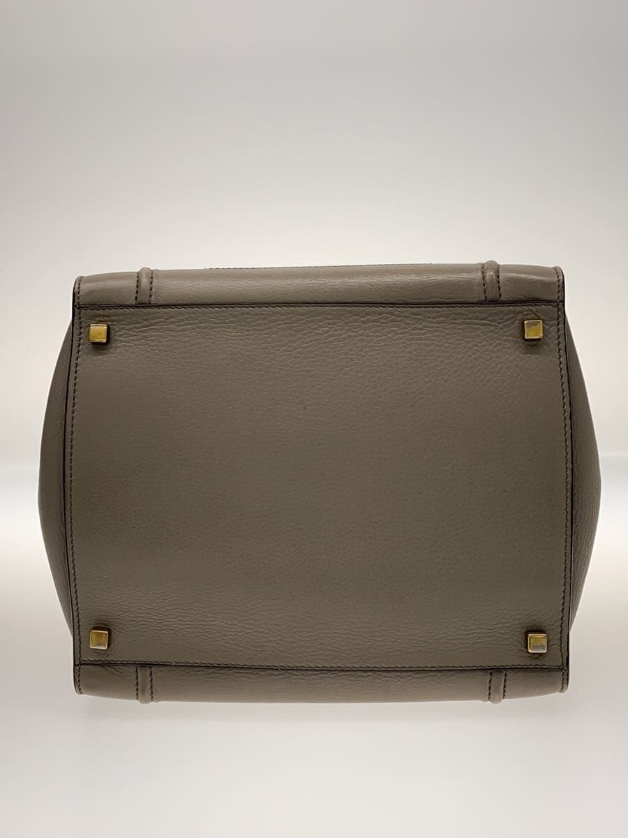 CELINE handbag leather plain 4