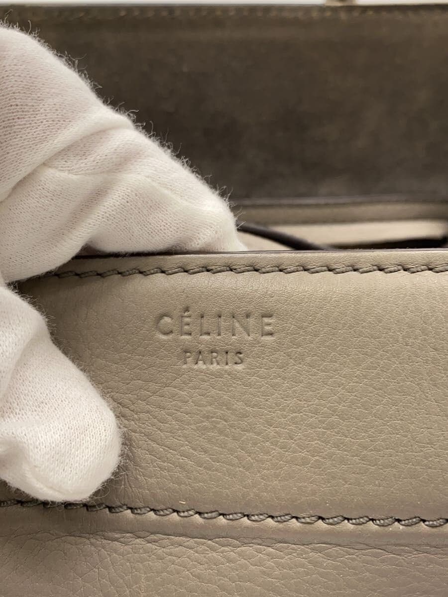 CELINE handbag leather plain 5