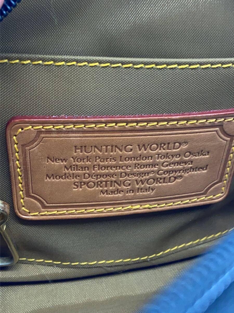 HUNTING WORLD Shoulder Bag Leather NVY 5