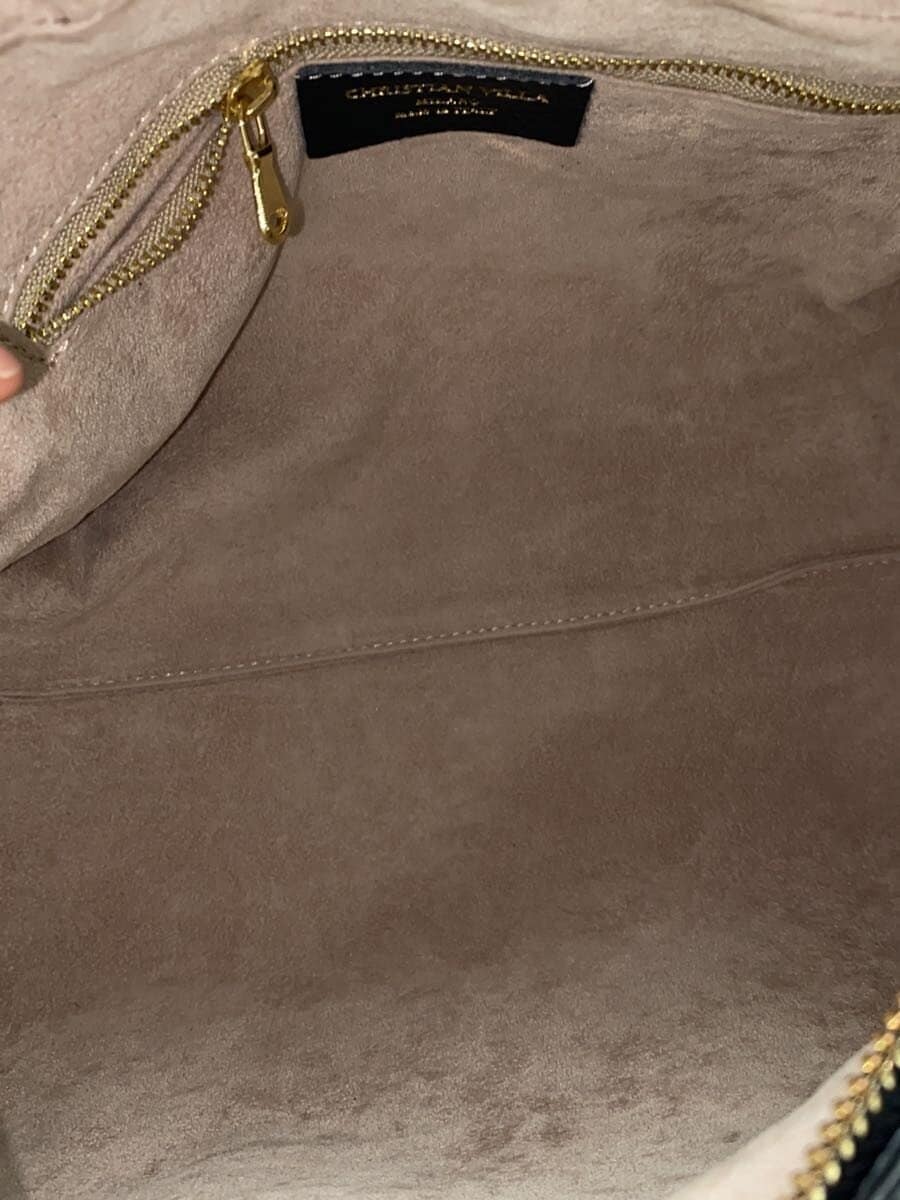 CHRISTIAN VILLA shoulder bag leather BLK plain 6