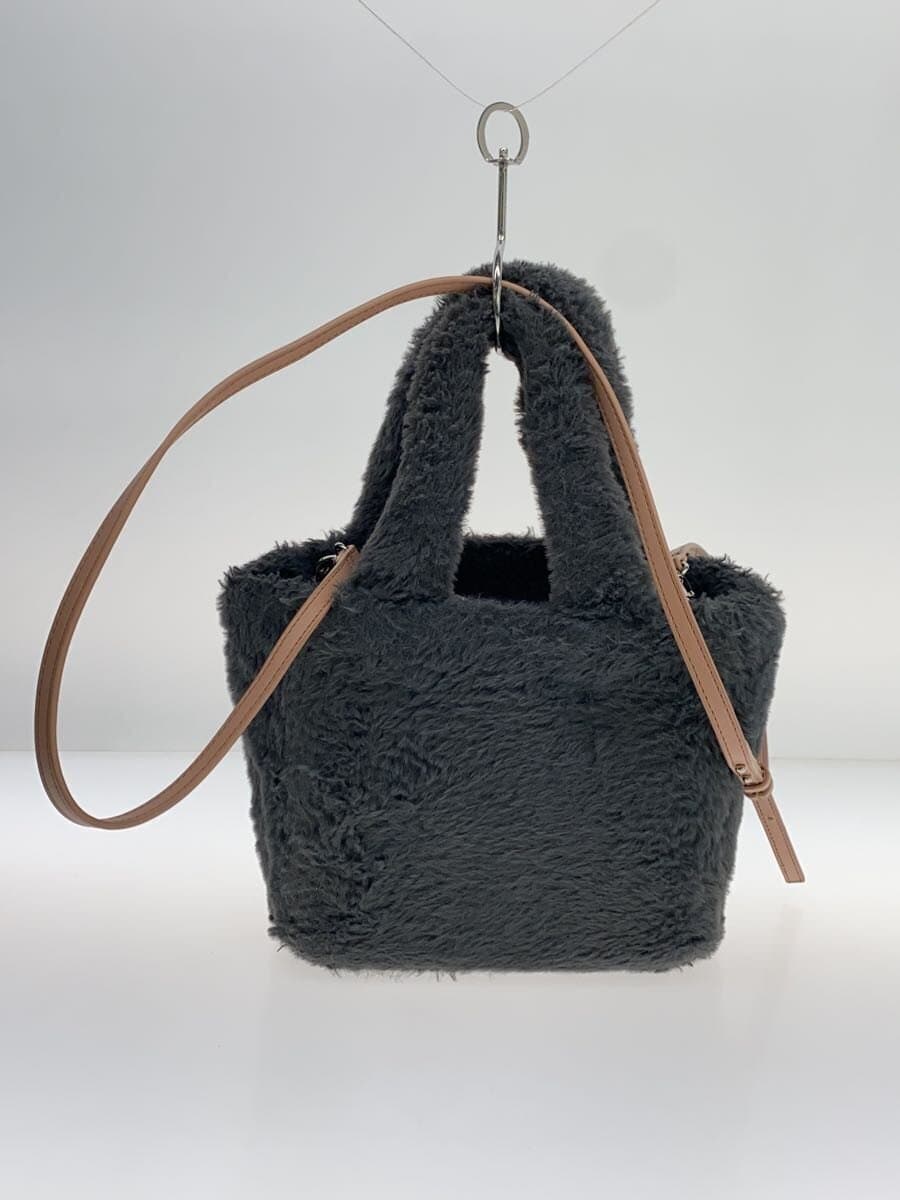 furfur Eco Fur Tote Bag Handbag Gray 3
