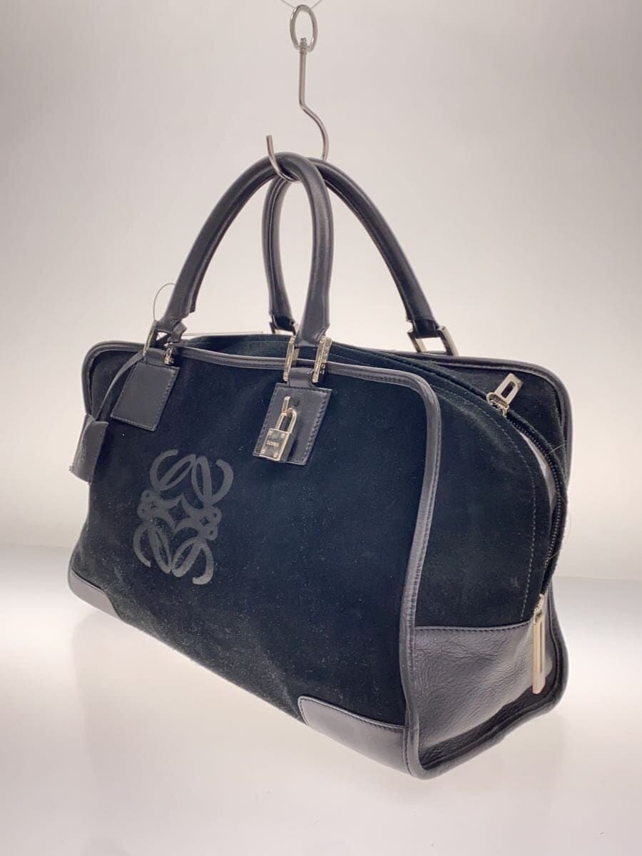 LOEWE Amazona 44 Anagram Handbag Suede Black 2