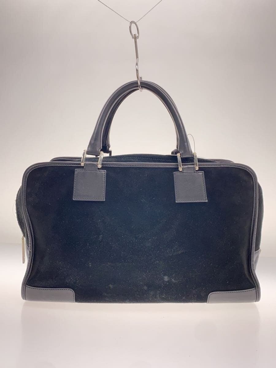 LOEWE Amazona 44 Anagram Handbag Suede Black 3