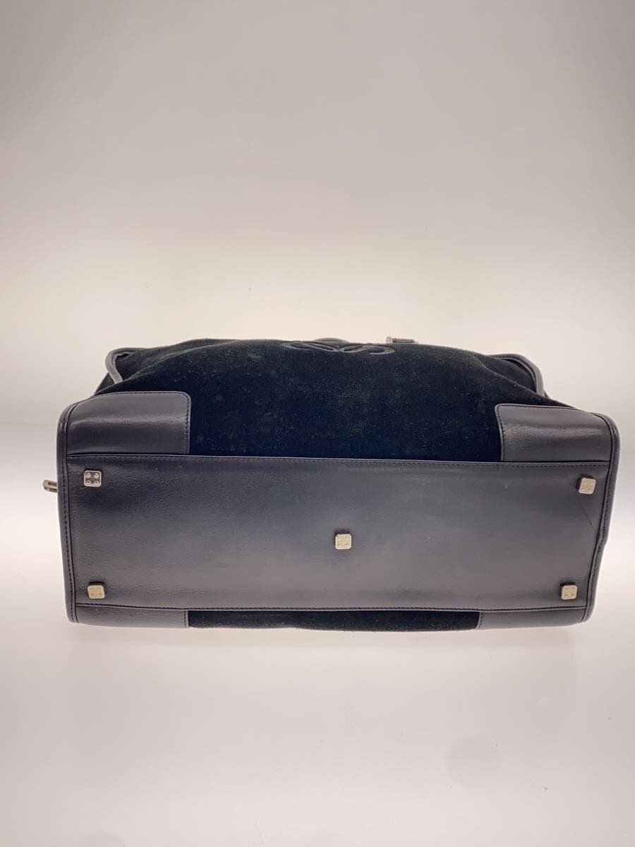 LOEWE Amazona 44 Anagram Handbag Suede Black 4