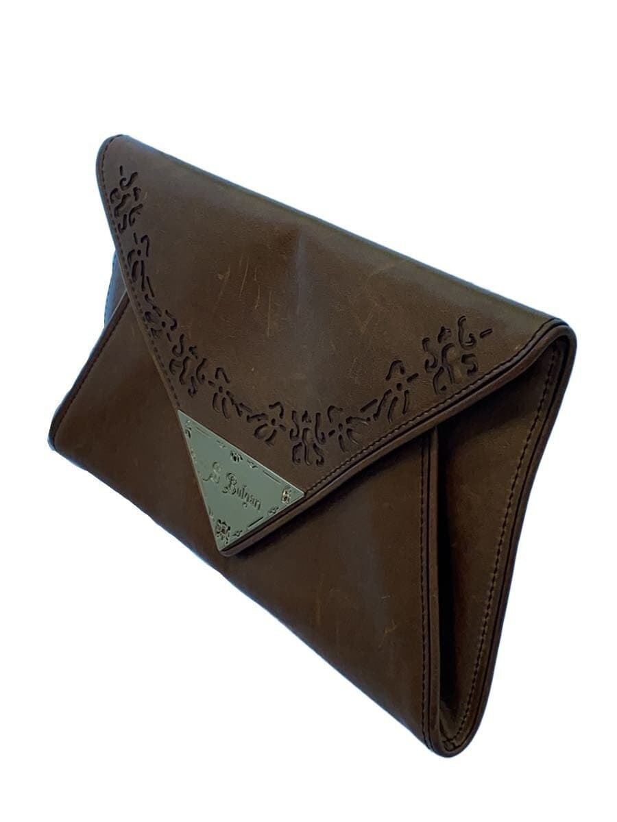 BVLGARI Clutch Bag Leather GLD 2