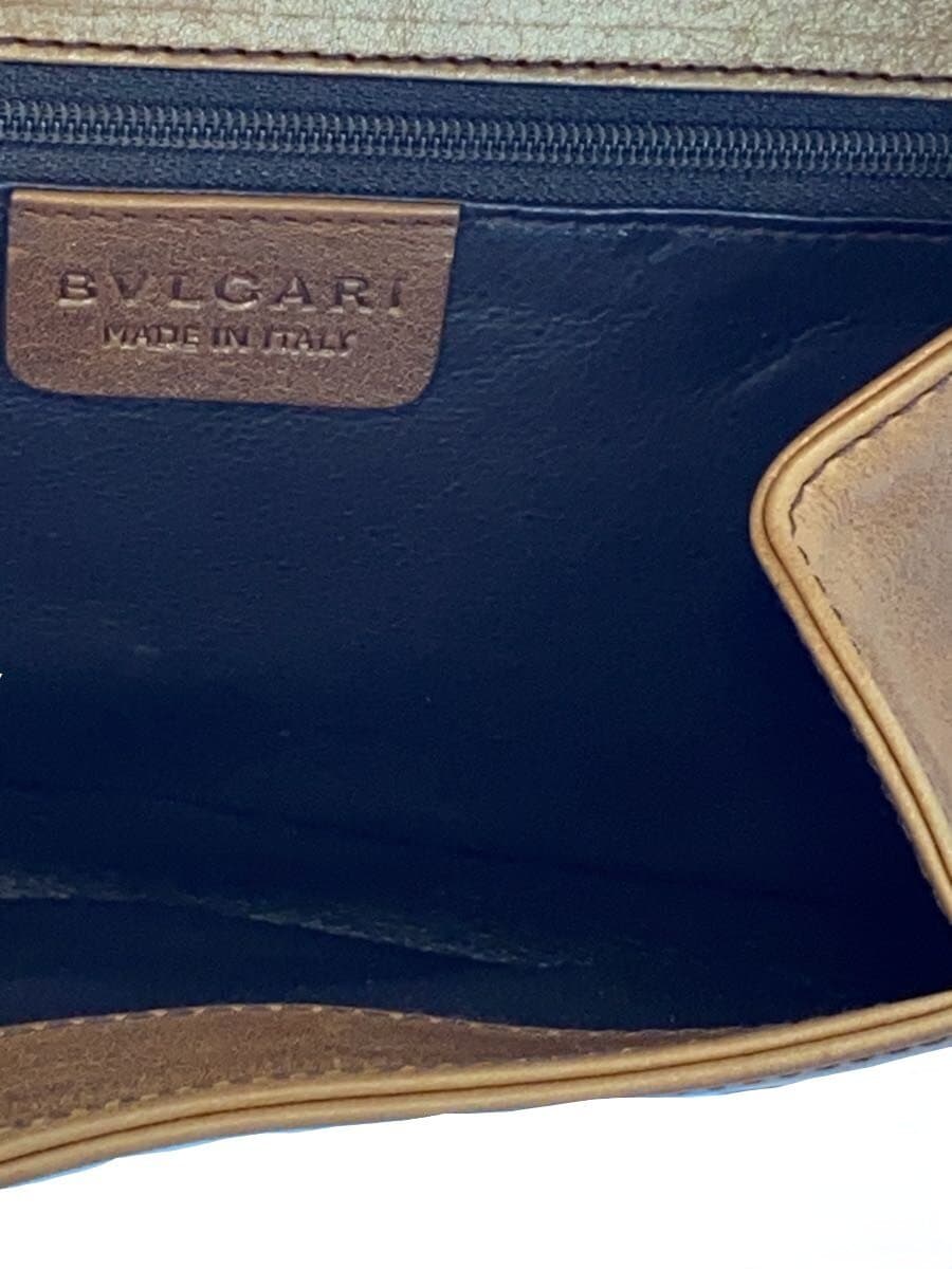 BVLGARI Clutch Bag Leather GLD 6