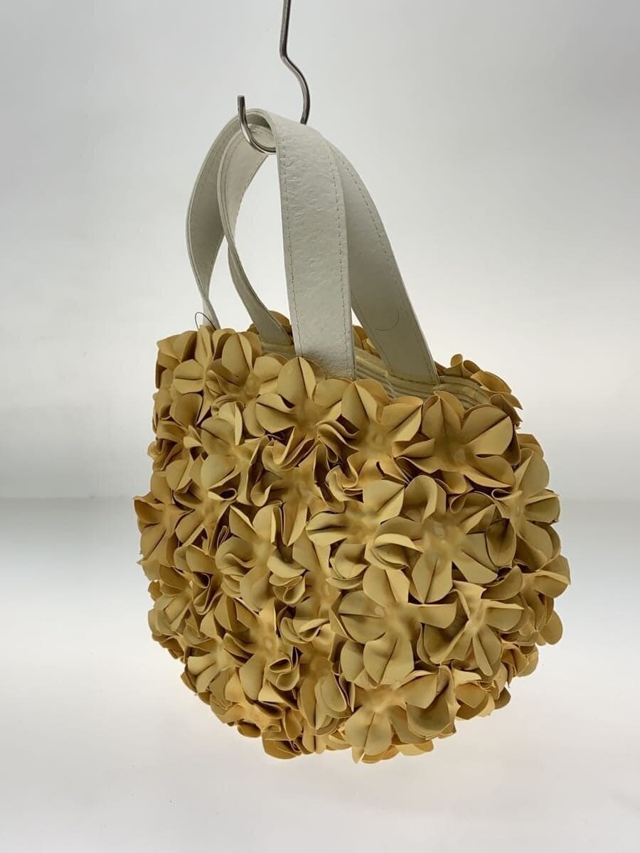 COMME des GARCONS RUBBER FLOWER HAND frill BAG Handbag -- Beige 2