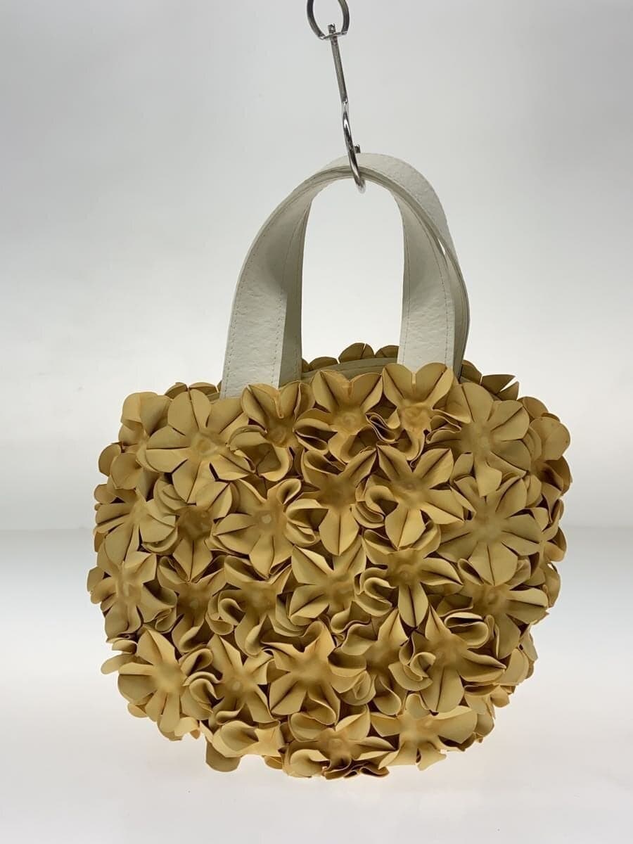 COMME des GARCONS RUBBER FLOWER HAND frill BAG Handbag -- Beige 3