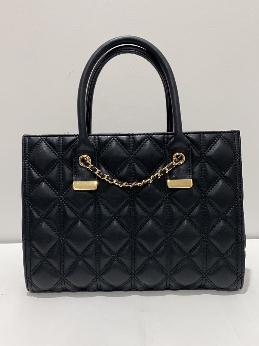 RANDA2-Way Chain Design Quilted Tote Bag Tote Bag BLK 3