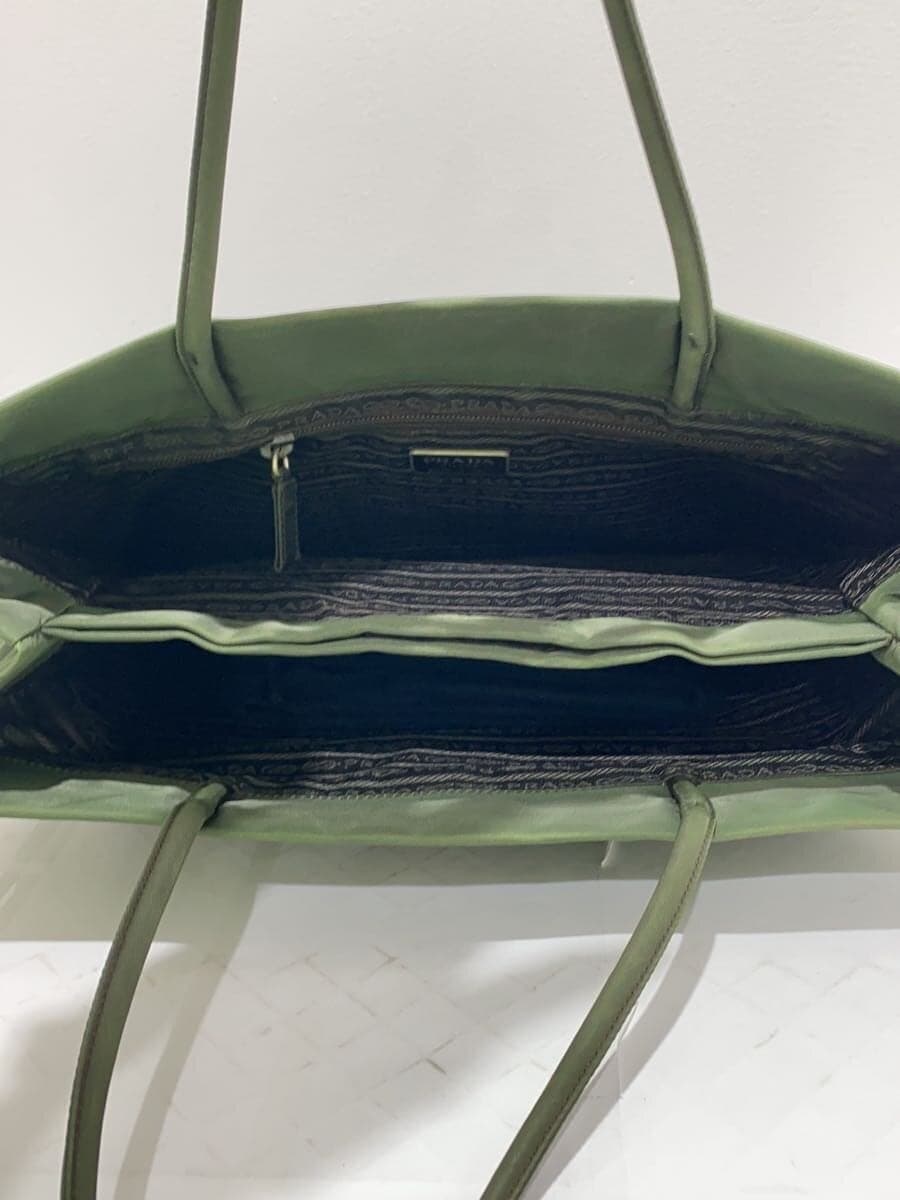 PRADA Tote Bag Nylon GRN Solid 6