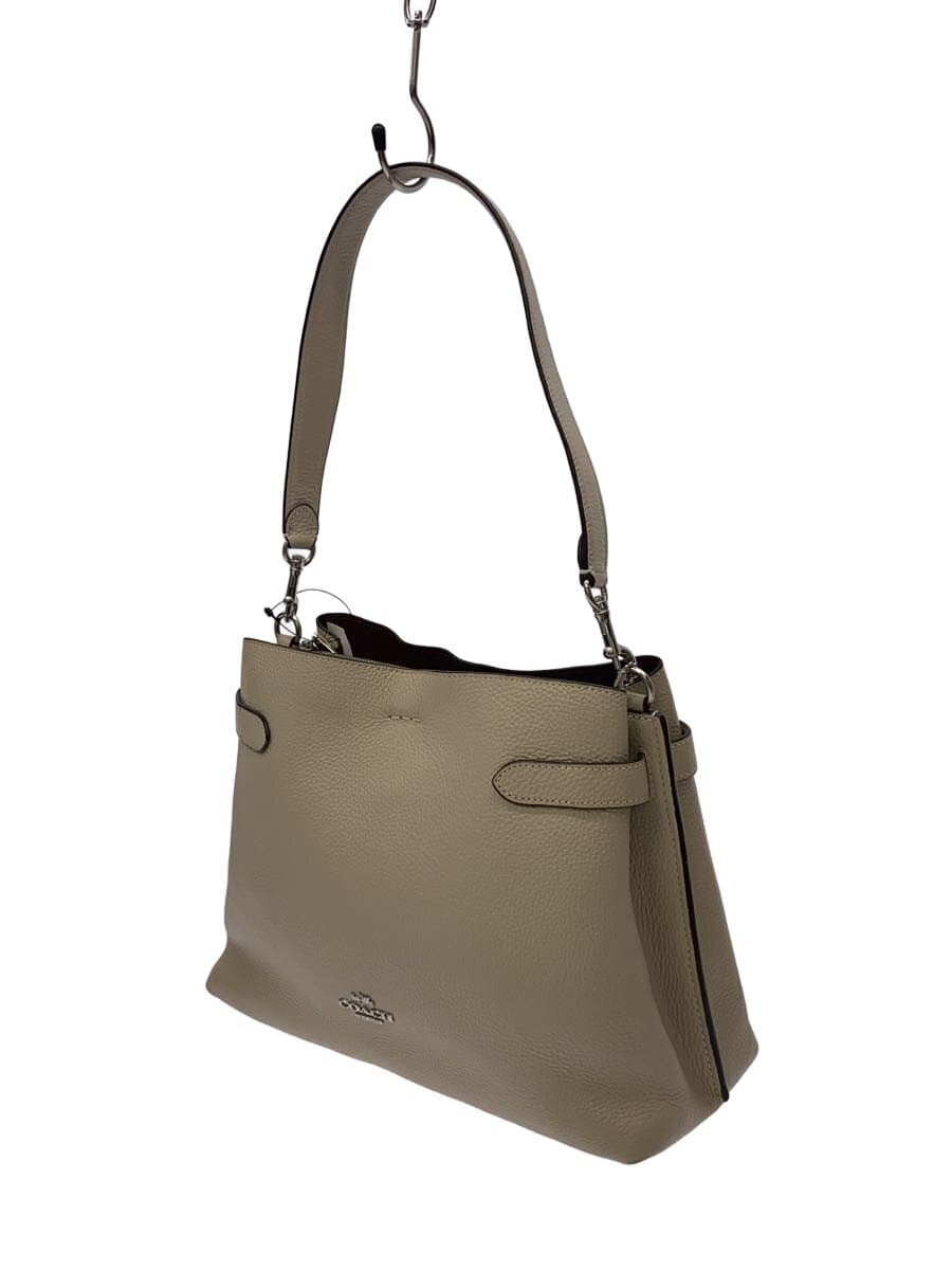 COACH Shoulder Bag Leather BEG CH194 2