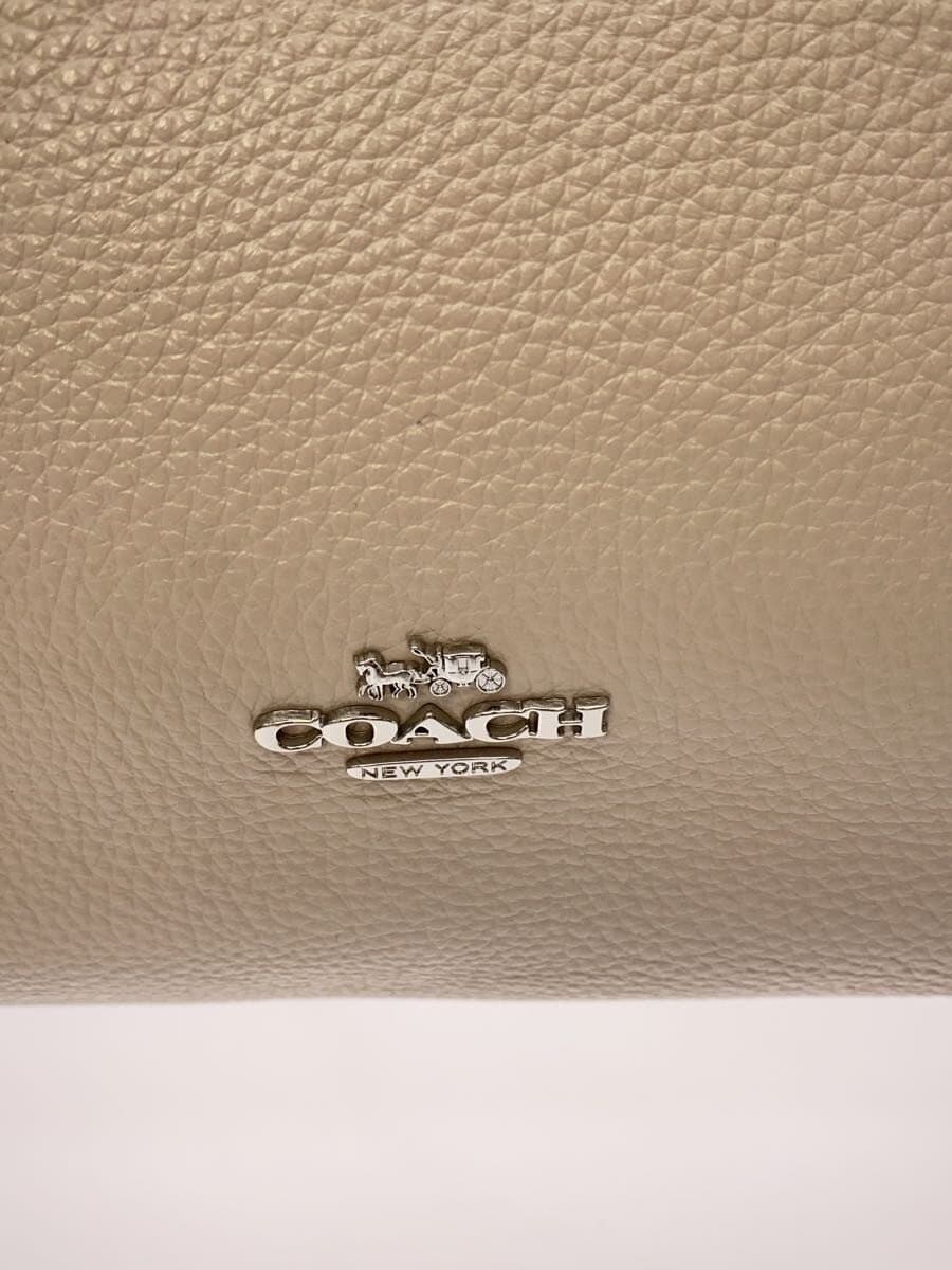 COACH Shoulder Bag Leather BEG CH194 5
