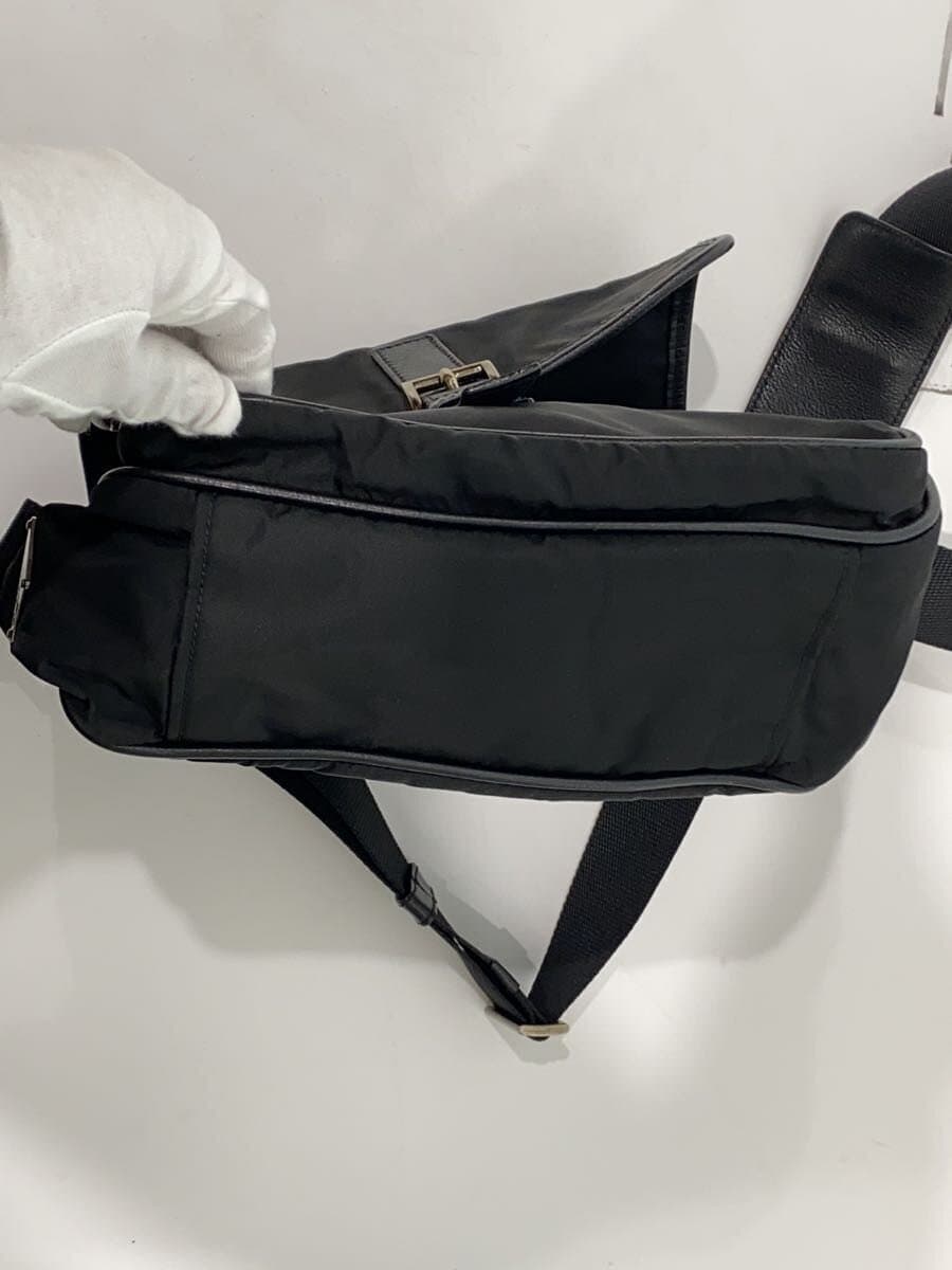 PRADA Shoulder Bag Nylon Black Solid Color 4