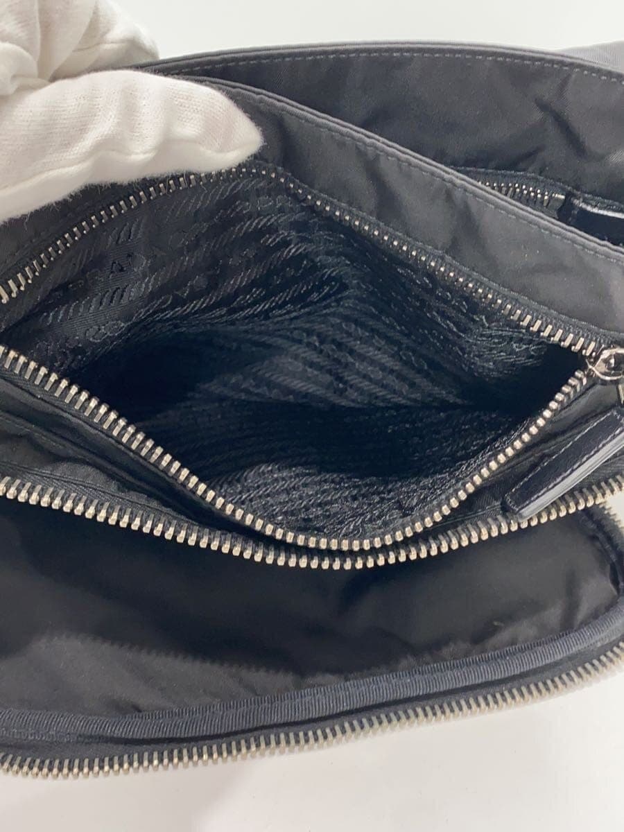 PRADA Shoulder Bag Nylon Black Solid Color 9