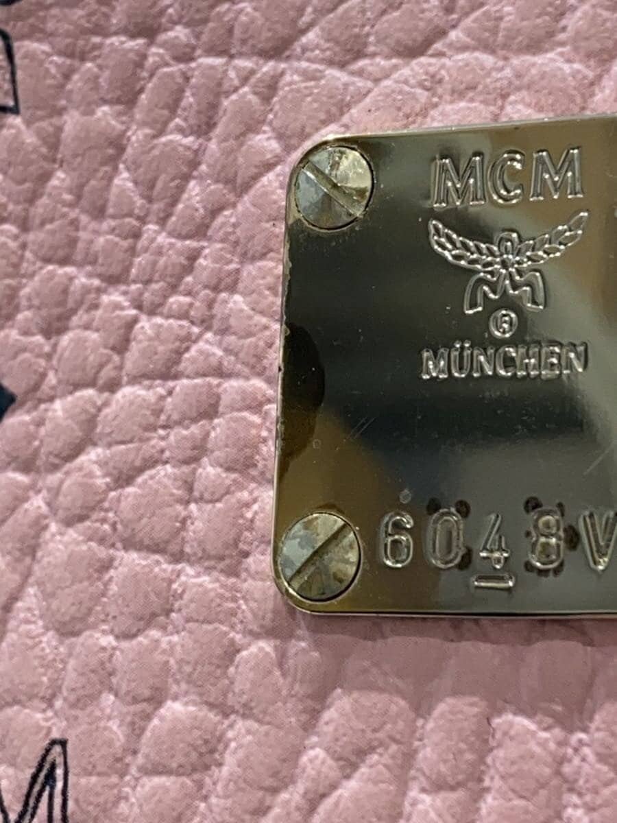 MCM Backpack Leather Pink All-over Print 8