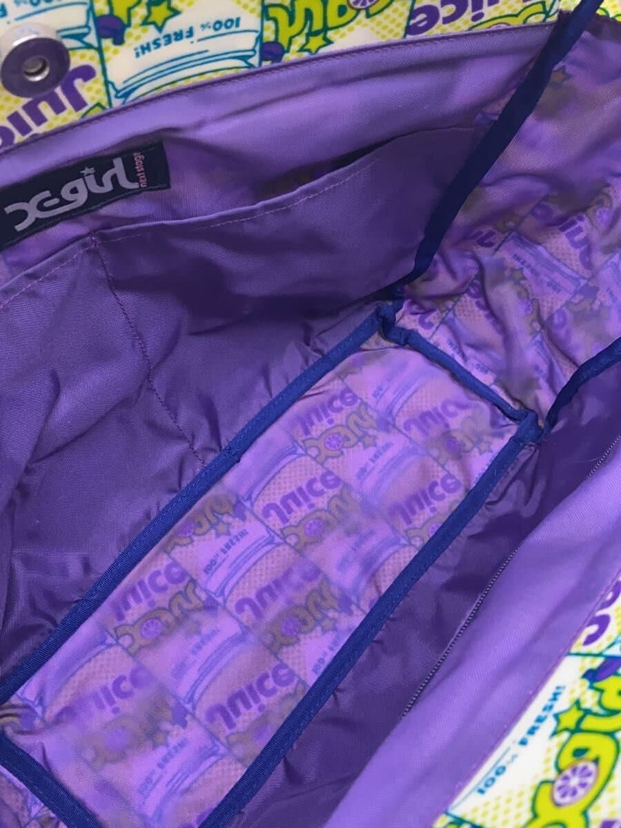 X-girl Tote Bag PVC GRN All Over Pattern 6