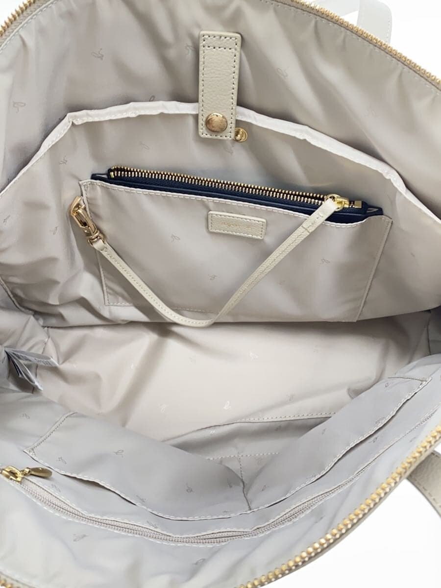 agnes b. Tote Bag Cowhide CRM IS11HZ-07 6