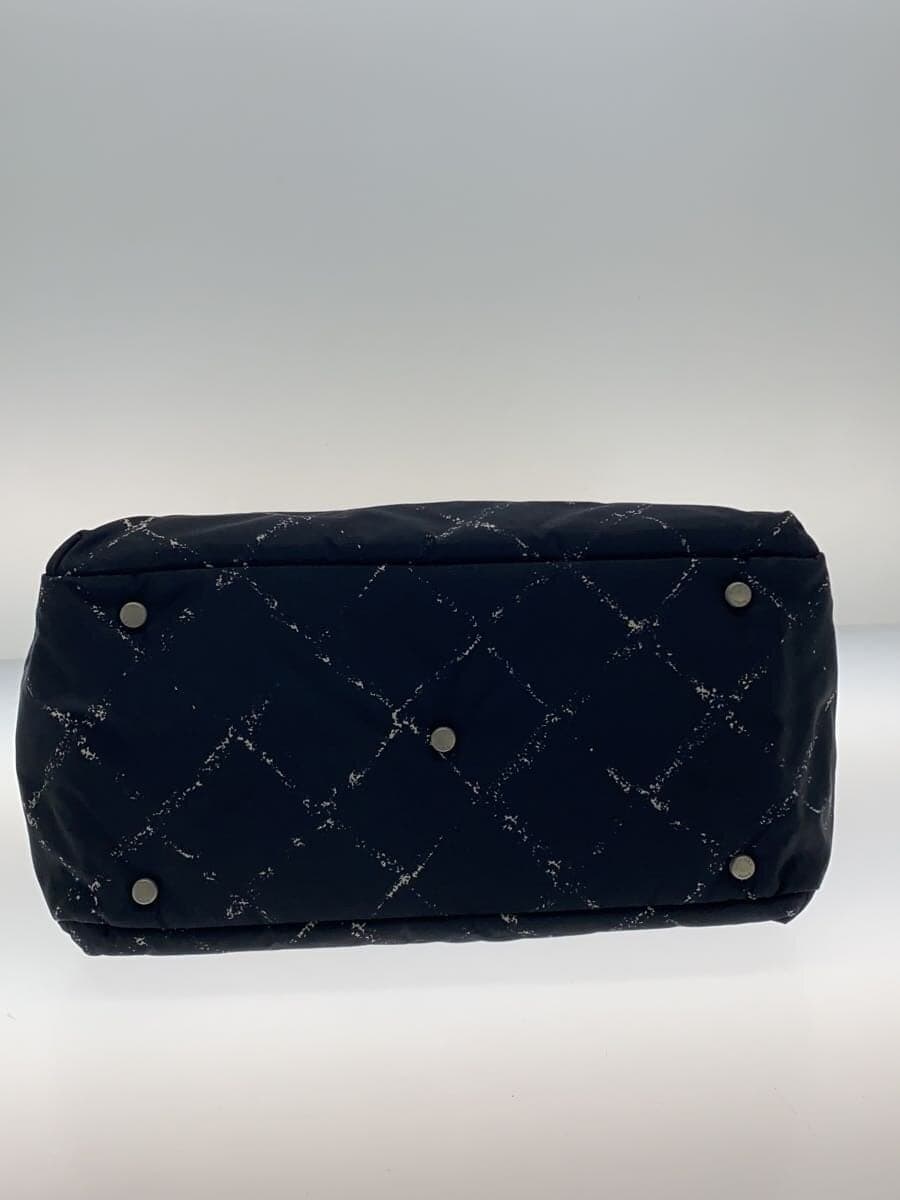 CHANEL Tote Bag Nylon Black Check 4