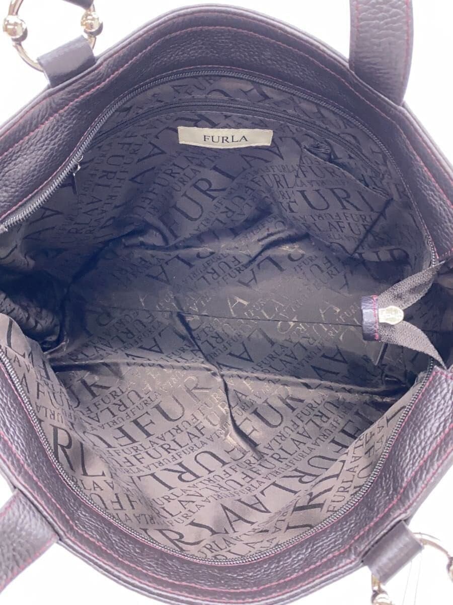 FURLA tote bag leather BRW plain 6