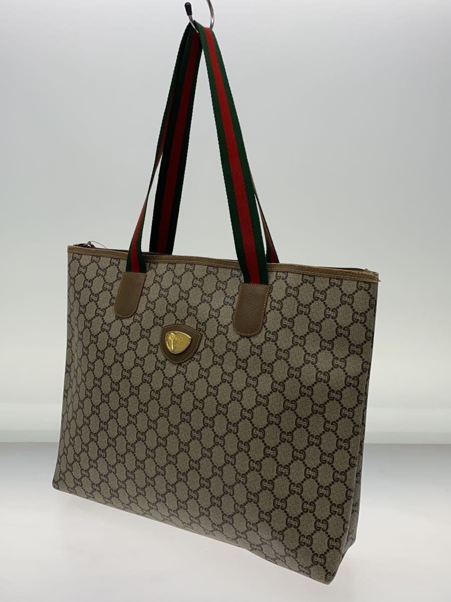 GUCCI PLUS Tote Bag Leather BRW All-over pattern 2