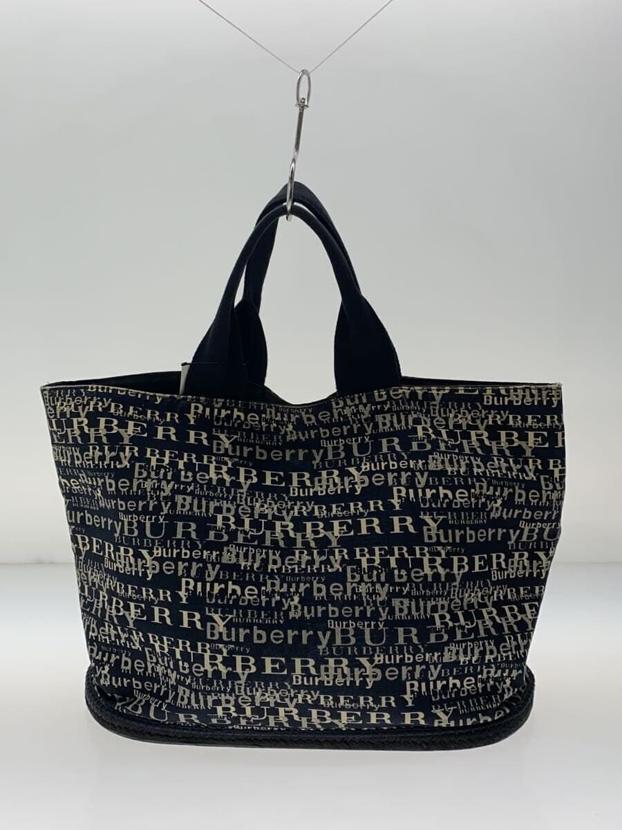 BURBERRY Tote Bag Canvas NVY All Over Pattern 3
