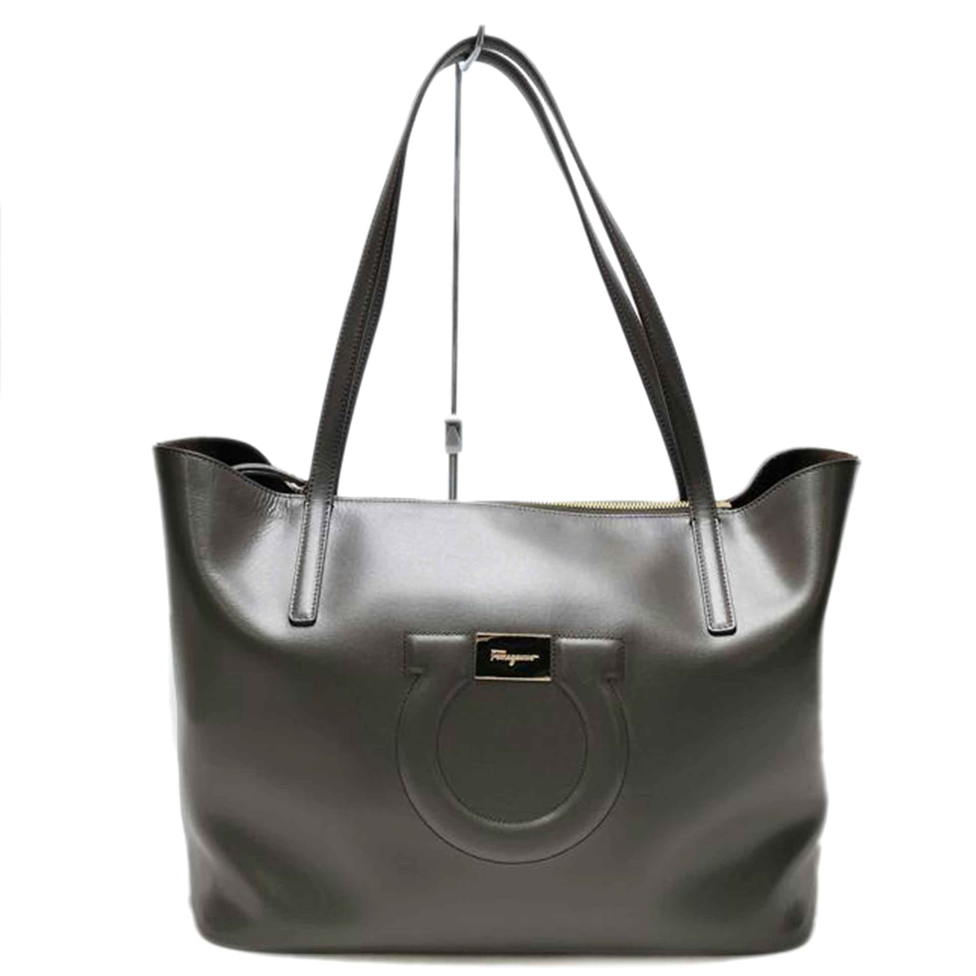 Salvatore Ferragamo Salvatore Ferragamo Gancini Leather Tote Pouch AB-21 H019 Brand Bag AB Grade 52