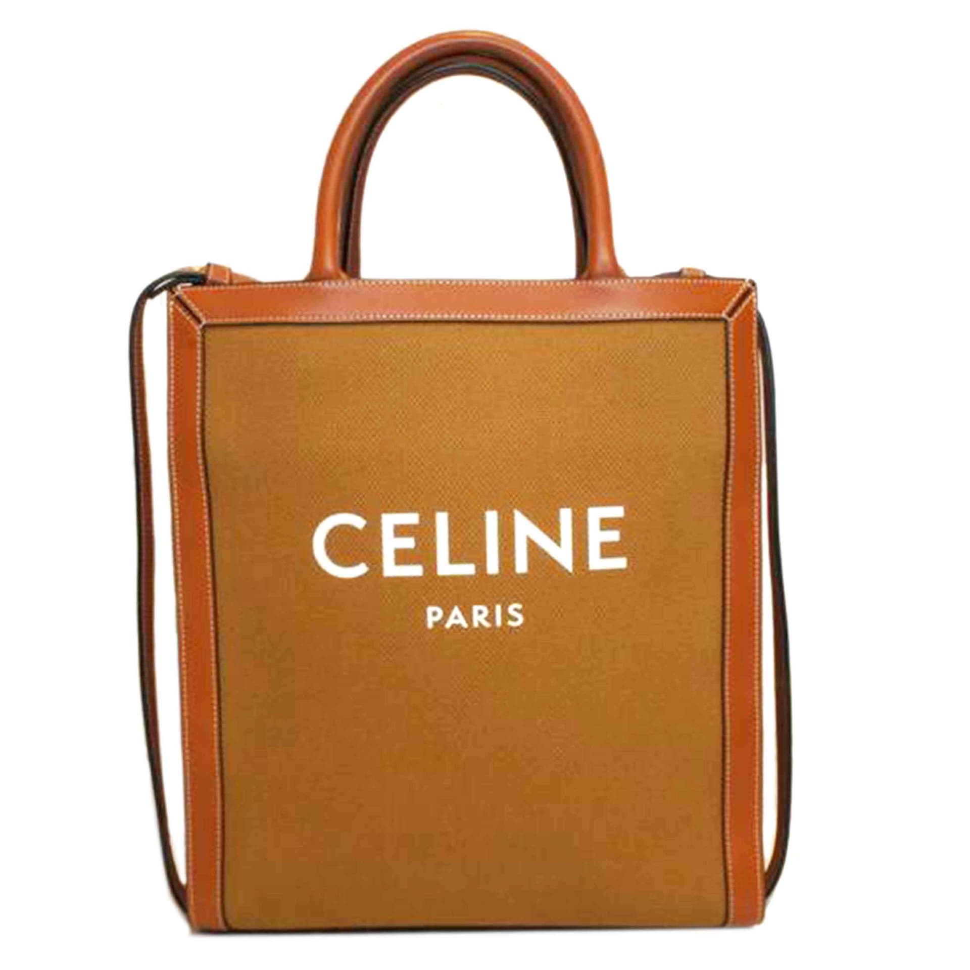 CELINE Celine Vertical Cabas Canvas Logo Brown A Grade 92