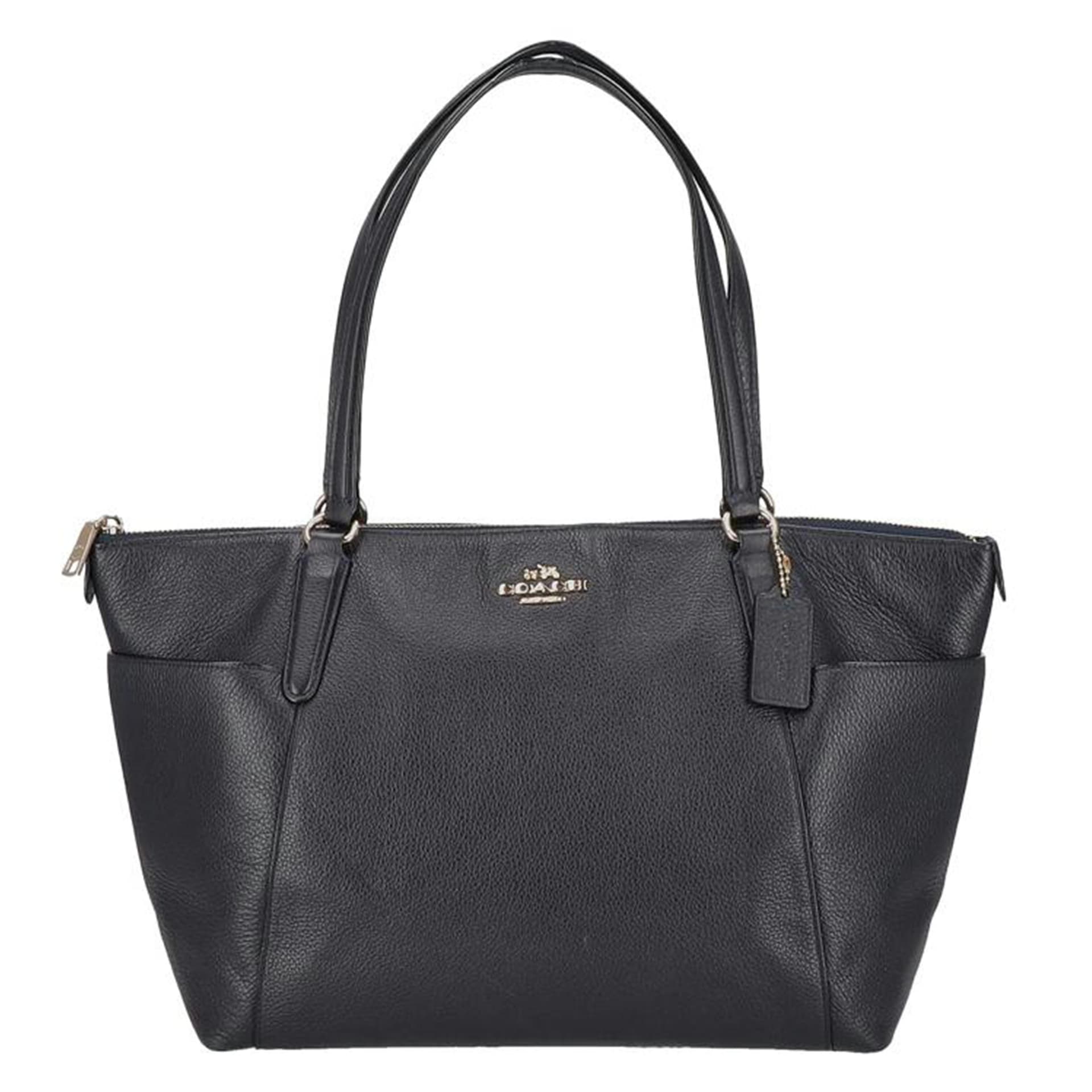 COACH Leather Tote Bag Navy F37216 M15** AB Grade 18